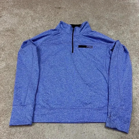 Victoria’s Secret PINK Activewear Jacket Purple Blue Long Sleeve 1/4 Zip Medium - Picture 1 of 10